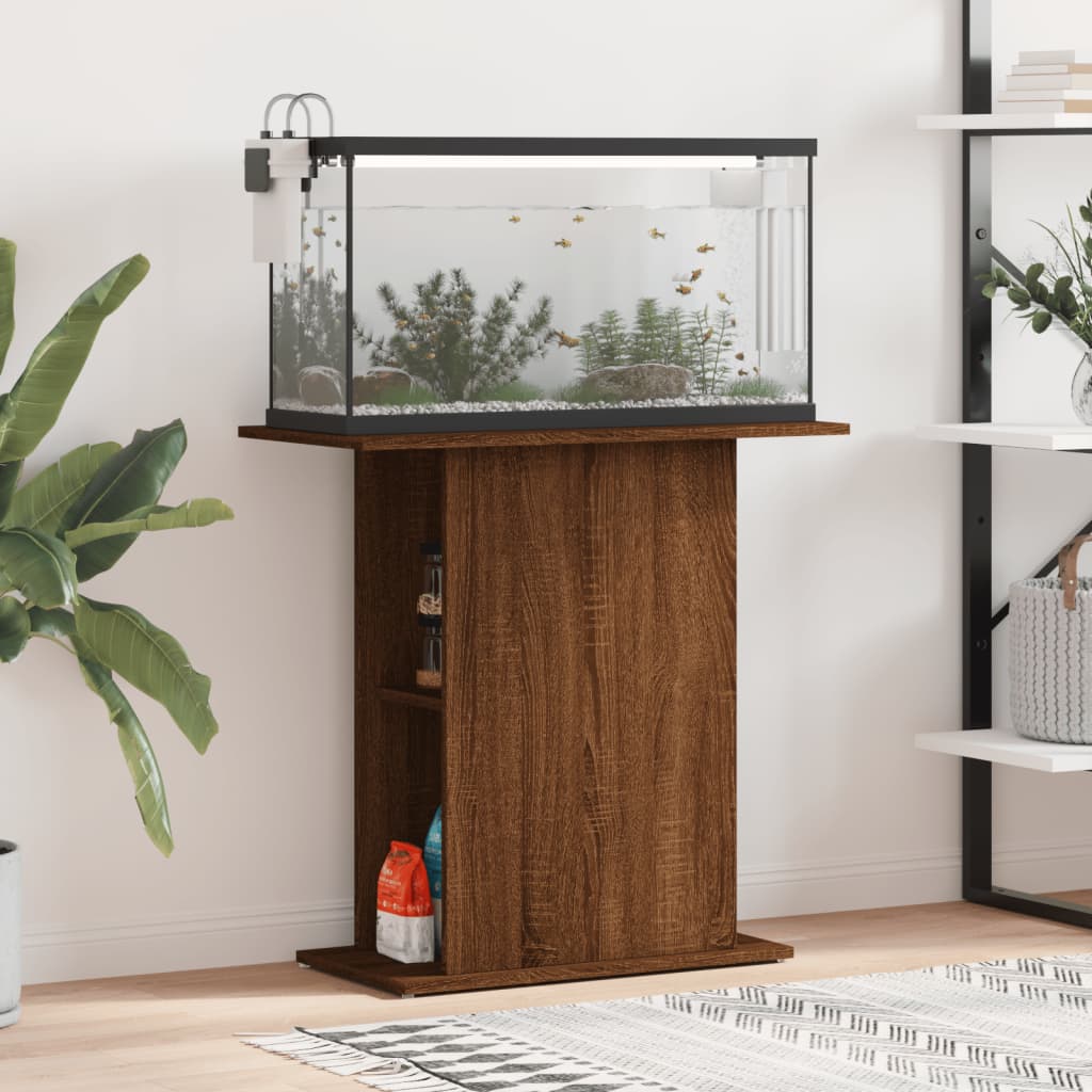 Vidaxl Aquarium Standard 75x36x72.5 cm bearbetad träbrun ekfärg