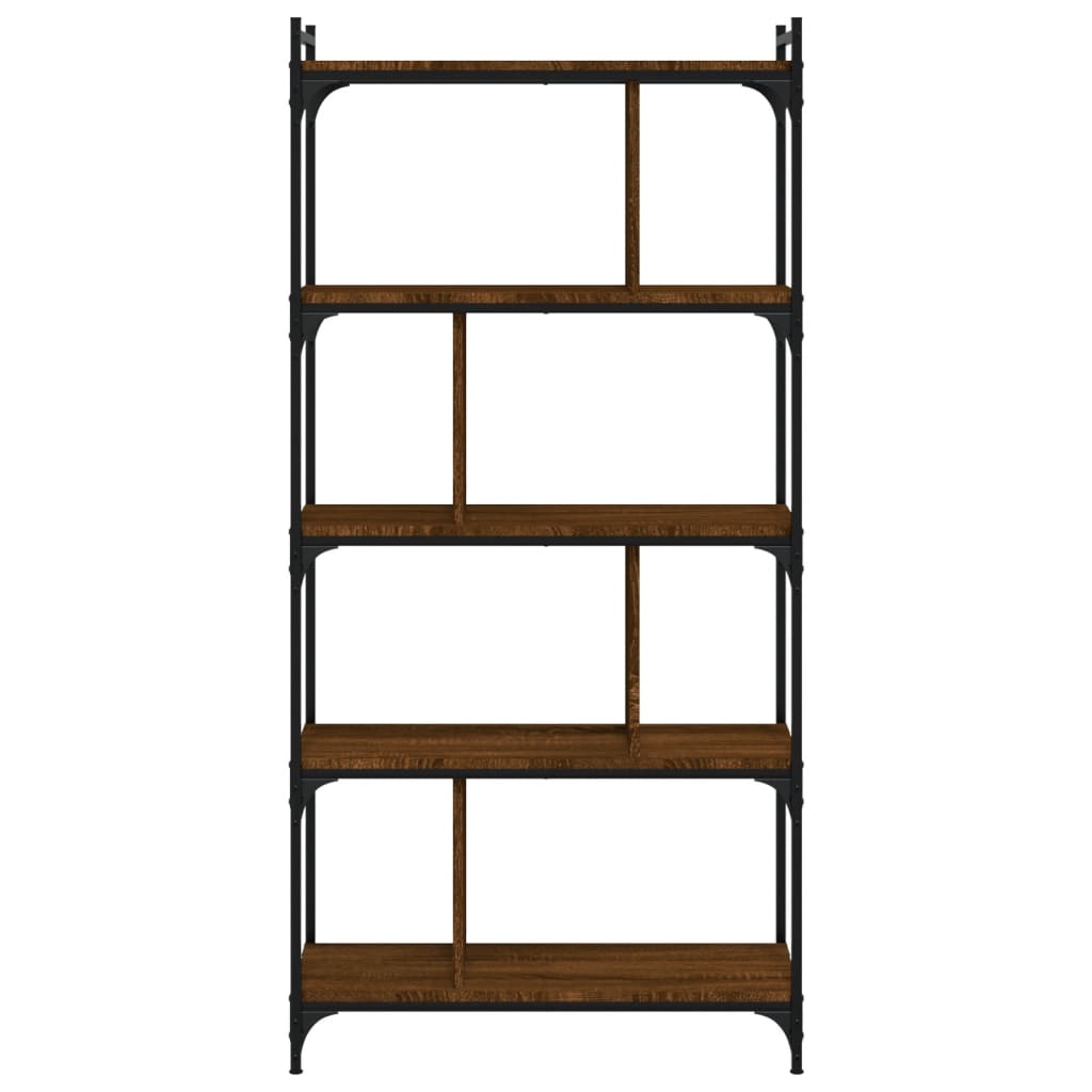 Vidaxl boekenkast 5-laags 76x32x158 cm bewerkt hout bruin eikenkleur