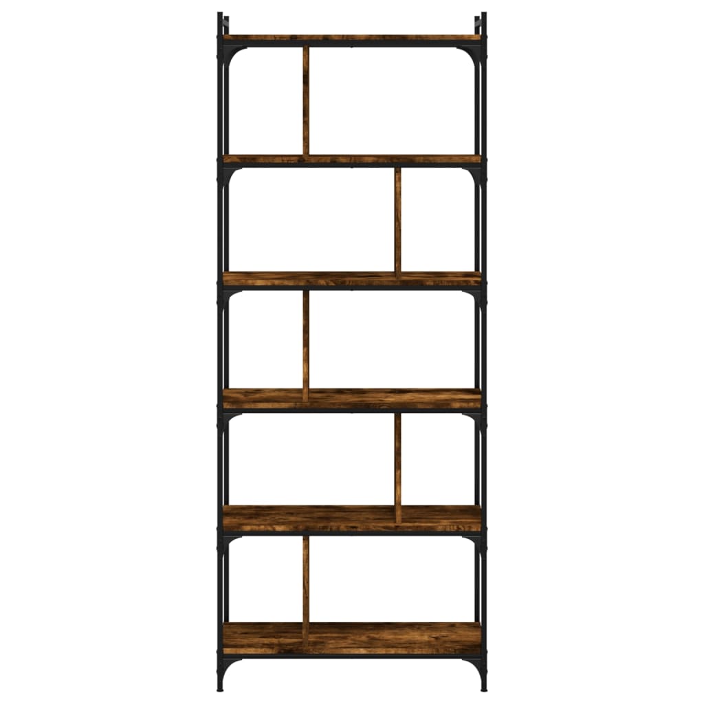 Vidaxl boekenkast 6-laags 76x32x192 cm bewerkt hout gerookt eikenkleur