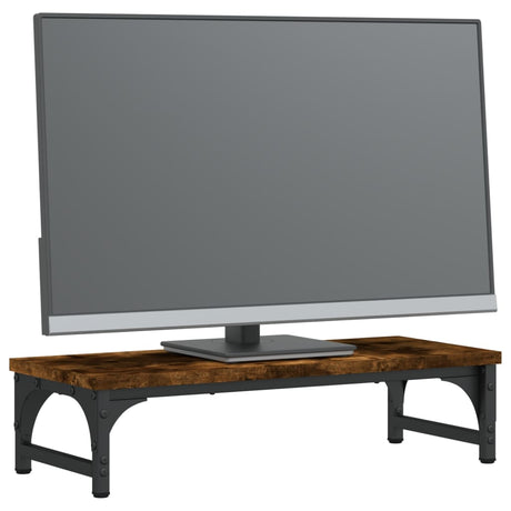 Vidaxl monitorstandaard 55x23x14 cm bewerkt hout gerookt eikenkleurig