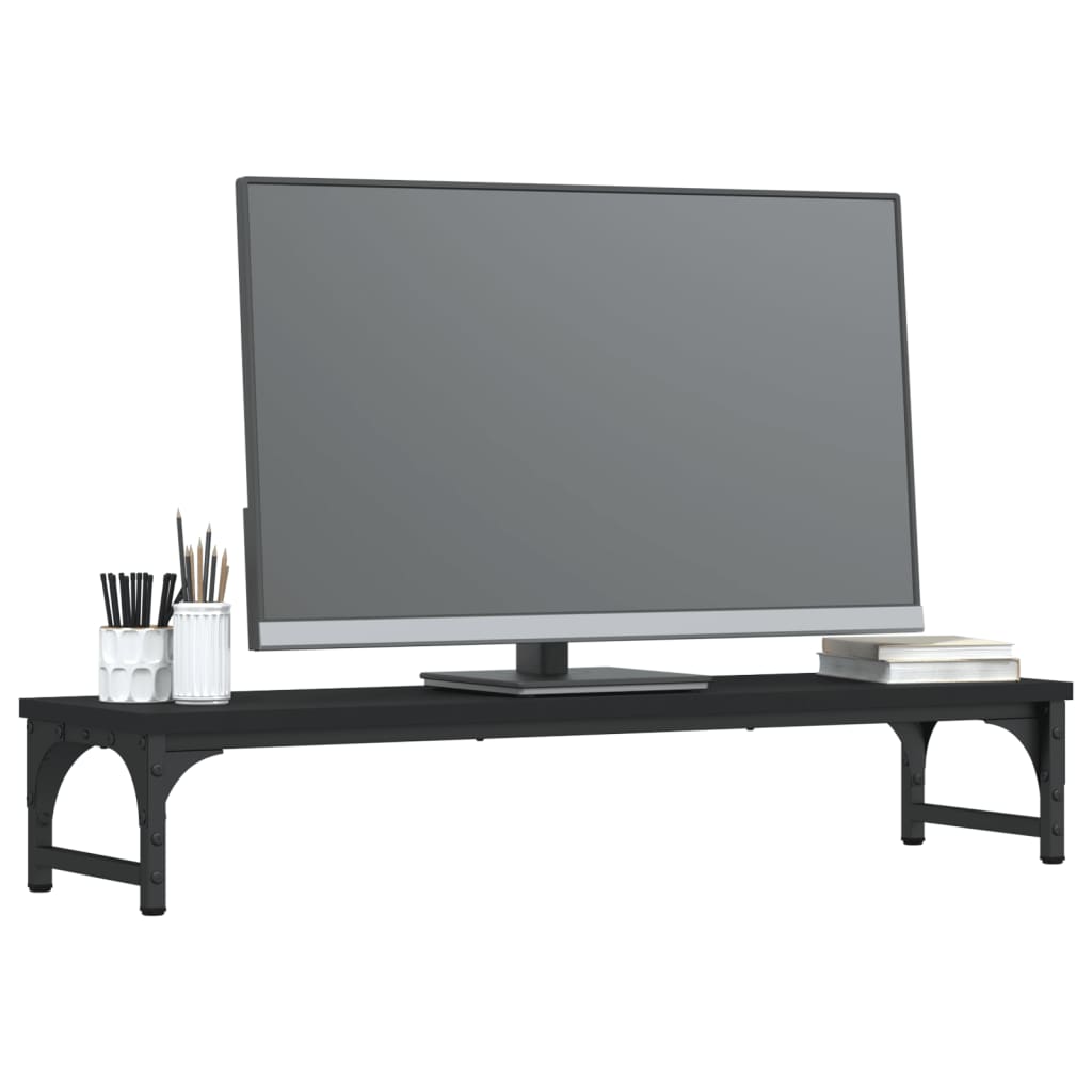 Vidaxl Monitor Standard 85x23x15.5 cm Legno elaborato Nero