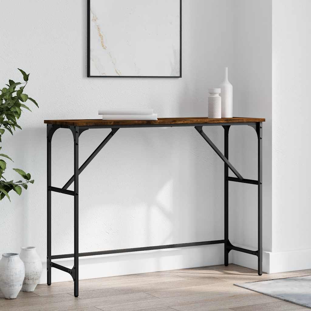 Vidaxl wandtafel 100x32x75 cm bewerkt hout gerookt eikenkleurig