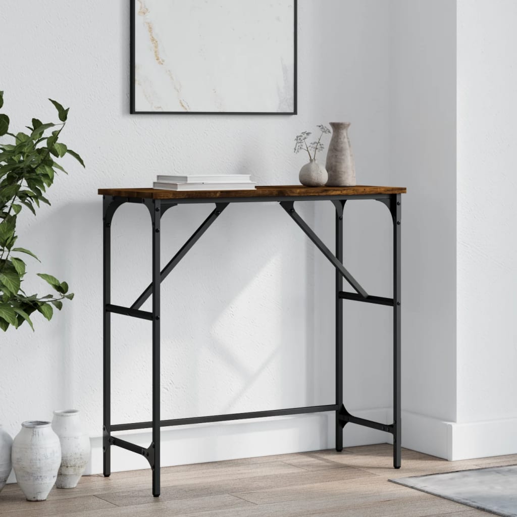 Vidaxl wandtafel 75x32x75 cm bewerkt hout gerookt eikenkleurig