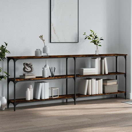 Vidaxl wandtafel 200x29x75 cm bewerkt hout gerookt eikenkleurig