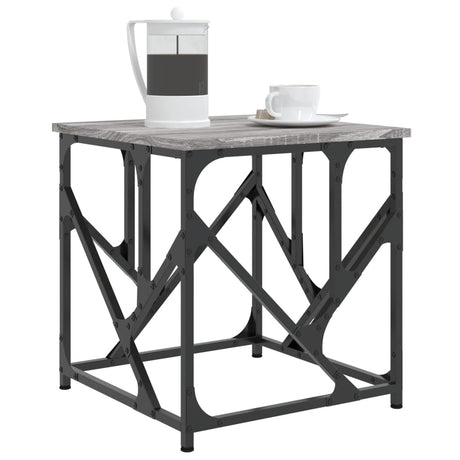 Vidaxl salontafel 45x45x47,5 cm bewerkt hout grijs sonoma