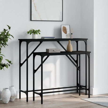 Vidaxl wandtafels 2 st bewerkt hout zwart