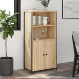 Vidaxl hoge kast 62x36x121,5 cm bewerkt hout sonoma eiken