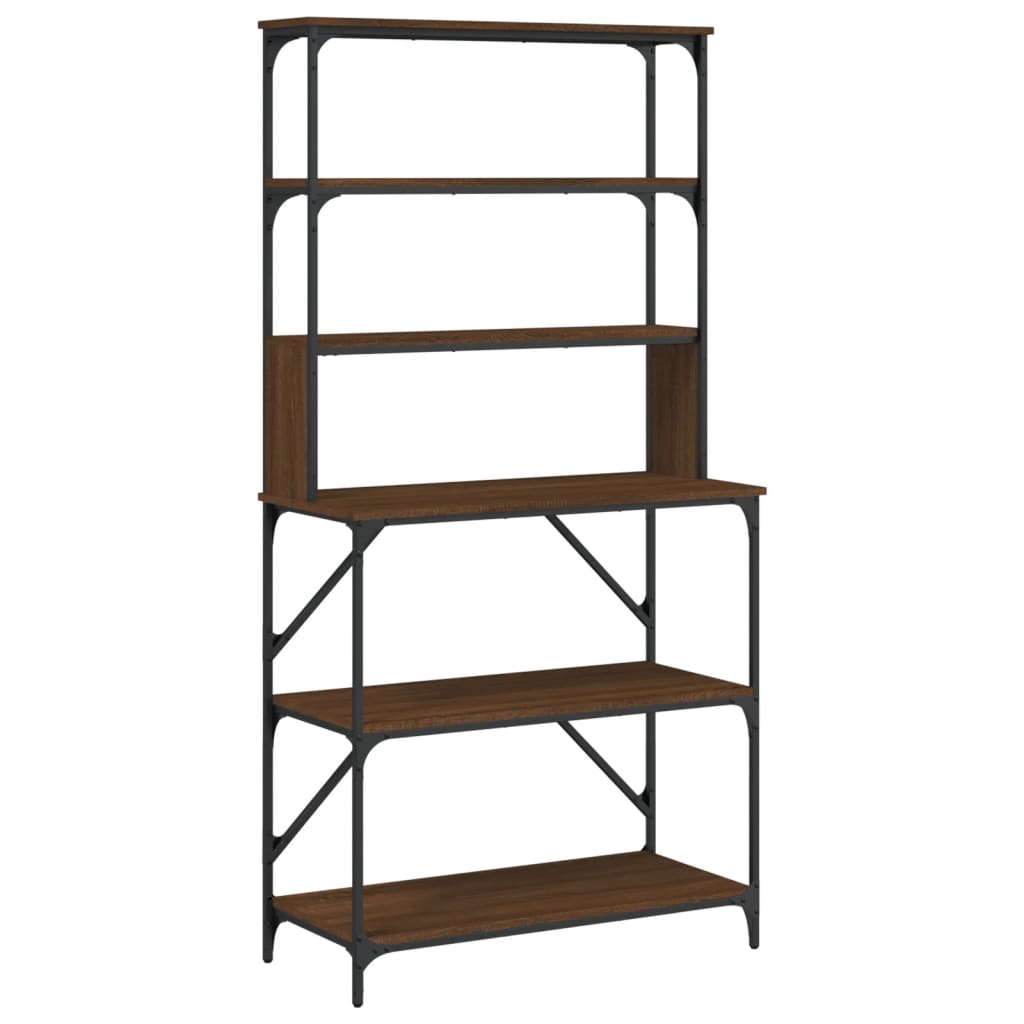 Vidaxl bakers rack 6-layer 90x40x180 cm processed wood brown oak color