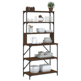 Vidaxl bakers rack 6-layer 90x40x180 cm processed wood brown oak color