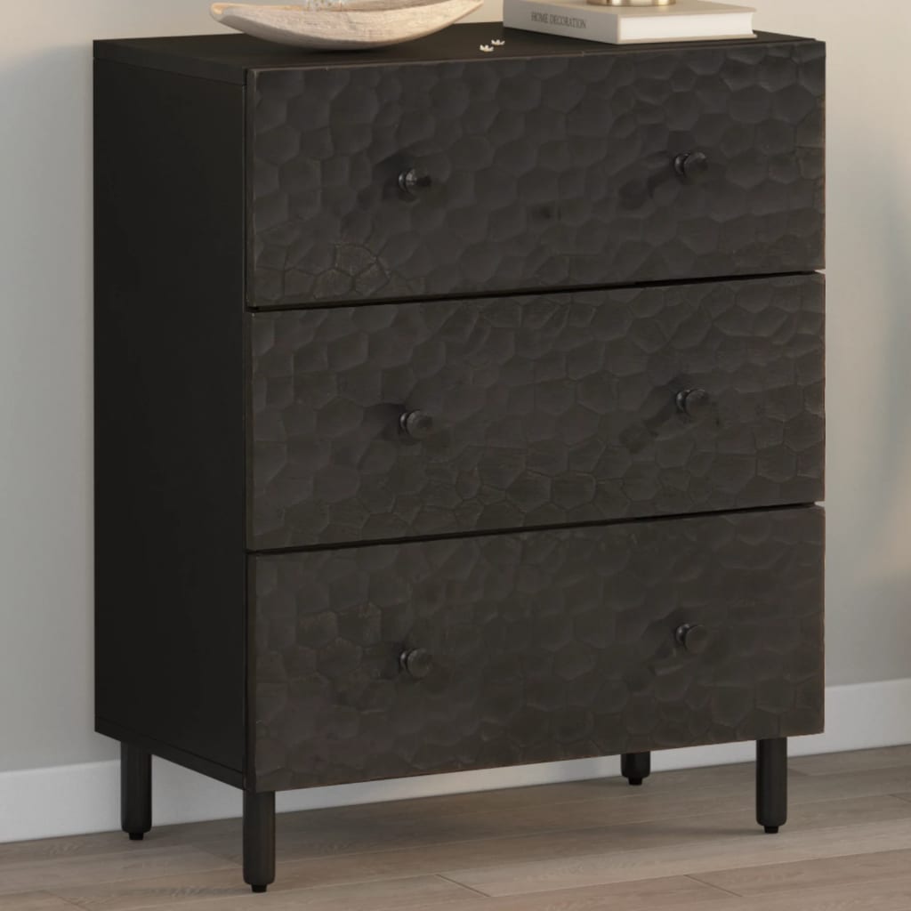 Vidaxl bijzetkast 60x33x75 cm massief mangohout zwart