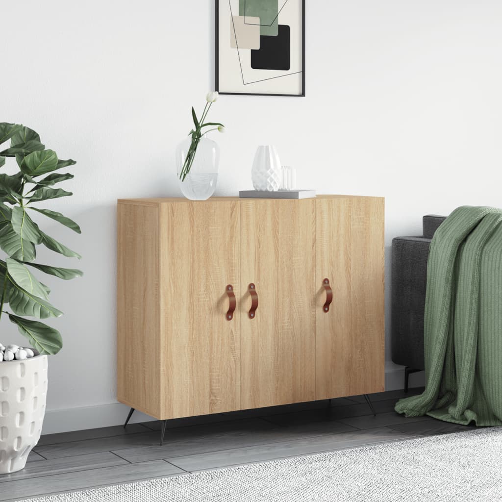 Vidaxl dressoir 90x34x80 cm bewerkt hout sonoma eikenkleurig