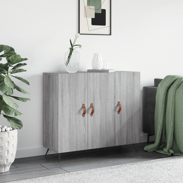 Vidaxl dressoir 90x34x80 cm bewerkt hout grijs sonoma eikenkleurig