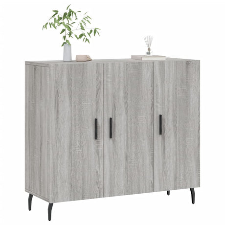 Vidaxl dressoir 90x34x80 cm bewerkt hout grijs sonoma eikenkleurig