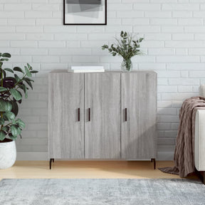 Vidaxl dressoir 90x34x80 cm bewerkt hout grijs sonoma eikenkleurig