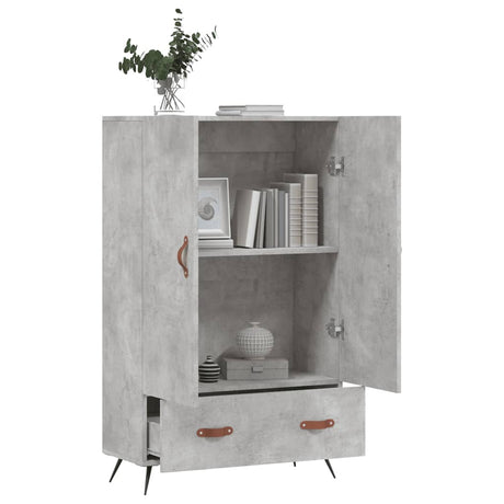 Vidaxl hoge kast 69,5x31x115 cm bewerkt hout betongrijs