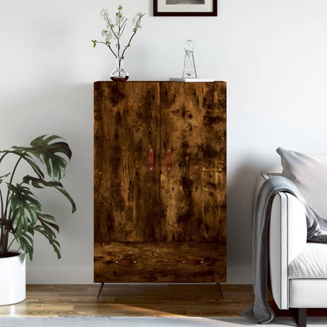 Vidaxl hoge kast 69,5x31x115 cm bewerkt hout gerookt eikenkleurig