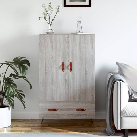 Vidaxl hoge kast 69,5x31x115 cm bewerkt hout grijs sonoma eikenkleurig
