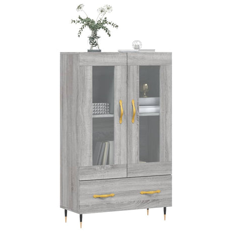 Vidaxl hoge kast 69,5x31x115 cm bewerkt hout grijs sonoma eikenkleurig