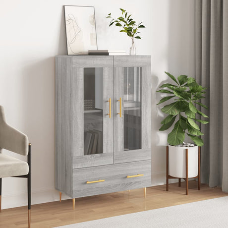 Vidaxl hoge kast 69,5x31x115 cm bewerkt hout grijs sonoma eikenkleurig