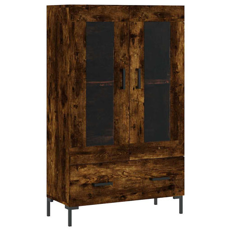 Vidaxl hoge kast 69,5x31x115 cm bewerkt hout gerookt eikenkleurig
