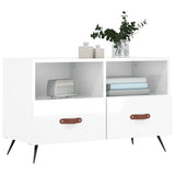 Vidaxl tv-meubel 80x36x50 cm bewerkt hout hoogglans wit