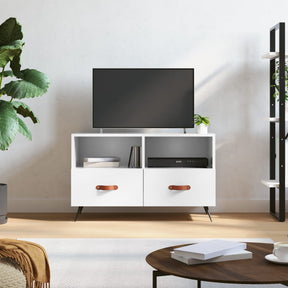 Vidaxl tv-meubel 80x36x50 cm bewerkt hout hoogglans wit