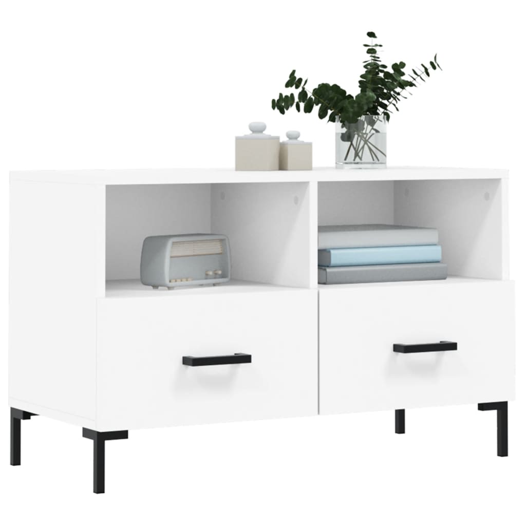 Vidaxl tv-meubel 80x36x50 cm bewerkt hout wit