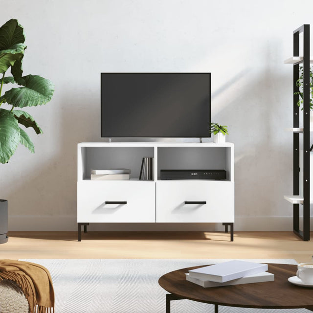Vidaxl tv-meubel 80x36x50 cm bewerkt hout wit