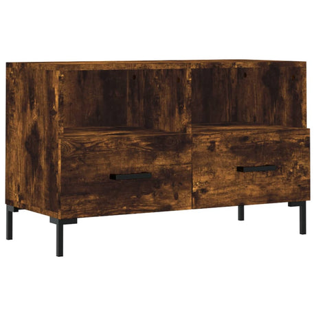 Vidaxl tv-meubel 80x36x50 cm bewerkt hout gerookt eikenkleurig