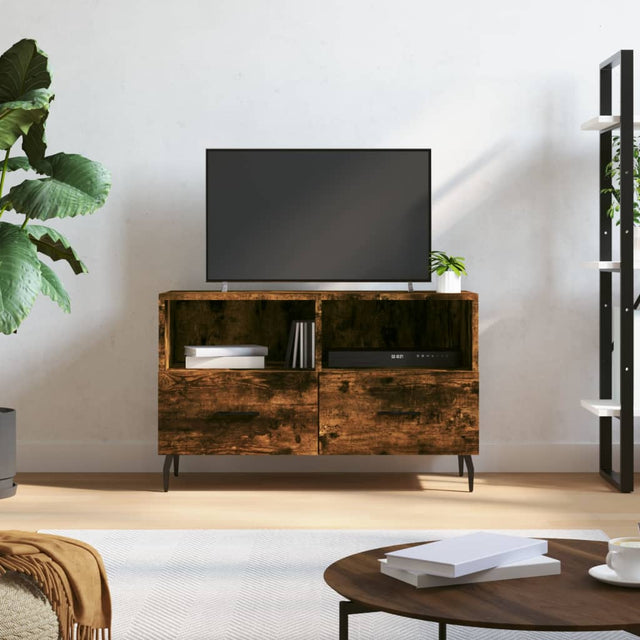 Vidaxl tv-meubel 80x36x50 cm bewerkt hout gerookt eikenkleurig