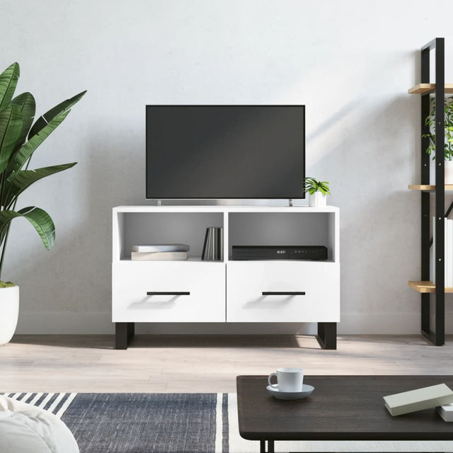 Vidaxl tv-meubel 80x36x50 cm bewerkt hout wit