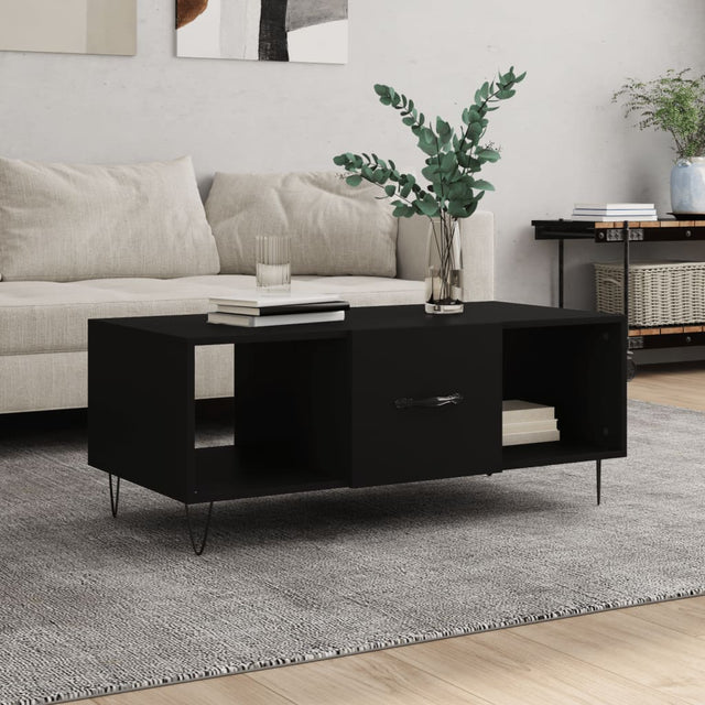 Vidaxl salontafel 102x50x40 cm bewerkt hout zwart