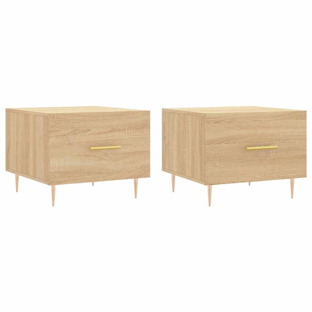Vidaxl salontafels 2 st 50x50x40 cm bewerkt hout sonoma eikenkleurig