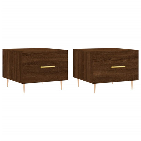 Vidaxl salontafels 2 st 50x50x40 cm bewerkt hout bruin eikenkleur
