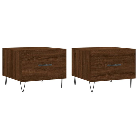 Vidaxl salontafels 2 st 50x50x40 cm bewerkt hout bruin eikenkleur