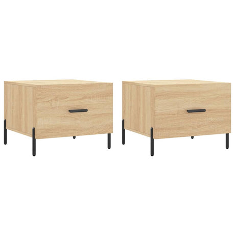 Vidaxl salontafels 2 st 50x50x40 cm bewerkt hout sonoma eikenkleurig