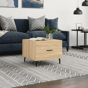 Vidaxl salontafel 50x50x35 cm bewerkt hout sonoma eikenkleurig