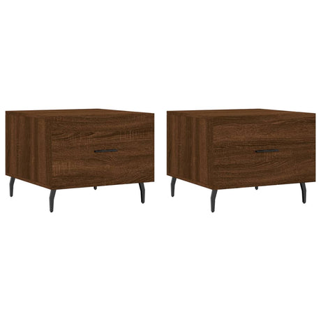 Vidaxl salontafels 2 st 50x50x40 cm bewerkt hout bruin eikenkleur