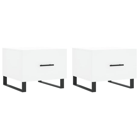 Vidaxl salontafels 2 st 50x50x40 cm bewerkt hout wit