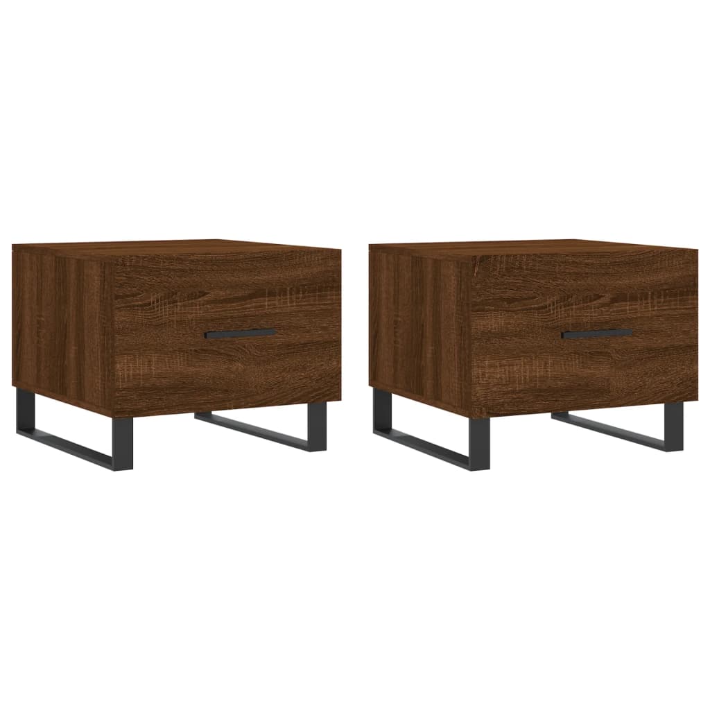 Vidaxl salontafels 2 st 50x50x40 cm bewerkt hout bruin eikenkleur