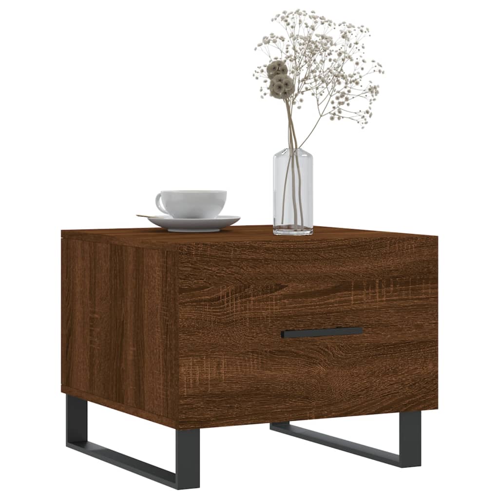 Vidaxl salontafels 2 st 50x50x40 cm bewerkt hout bruin eikenkleur