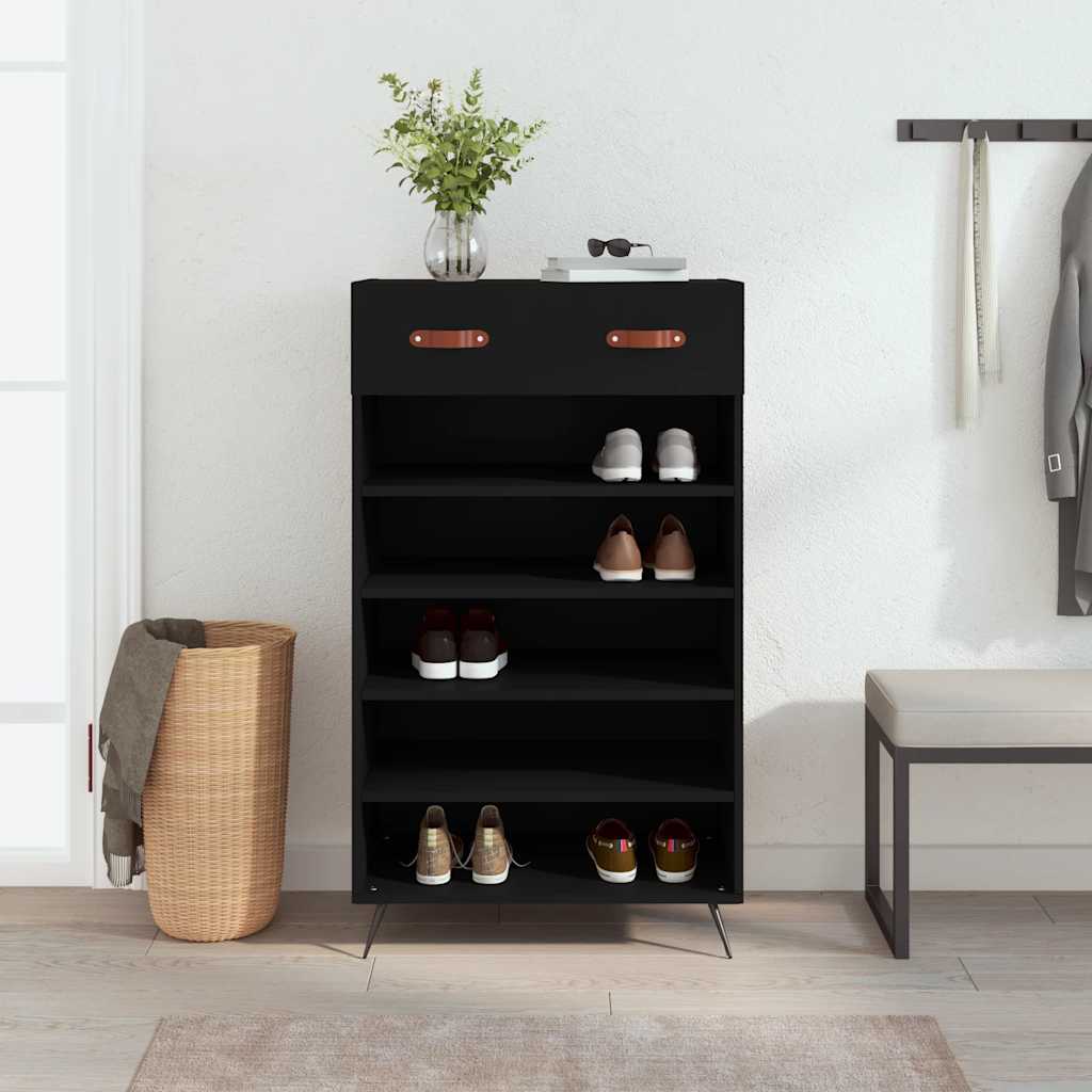 Vidaxl schoenenkast 60x35x105 cm bewerkt hout zwart