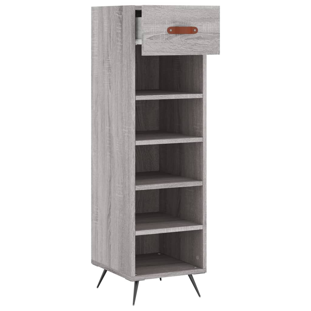 Vidaxl schoenenkast 30x35x105 cm bewerkt hout grijs sonoma eikenkleur