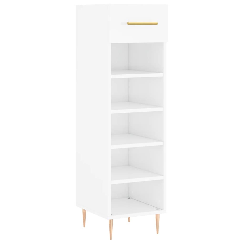 Vidaxl schoenenkast 30x35x105 cm bewerkt hout hoogglans wit