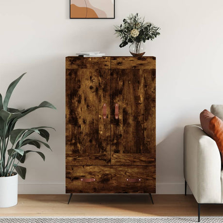 Vidaxl hoge kast 69,5x31x115 cm bewerkt hout gerookt eikenkleurig