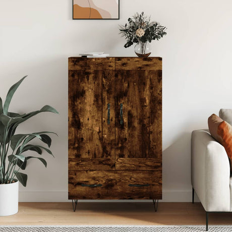 Vidaxl hoge kast 69,5x31x115 cm bewerkt hout gerookt eikenkleurig