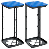 Vidaxl vuilniszakhouders 2 st 60 l pp zwart en blauw