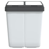 Vidaxl vuilnisbak dubbel 2x25 l wit