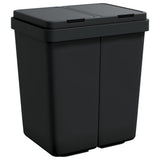 Vidaxl dubbele vuilnisbak 2x25 l antracietkleurig
