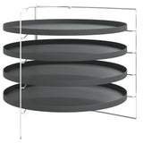 Vidaxl Pizza Pans 4 St con rack Ø 28 cm acciaio